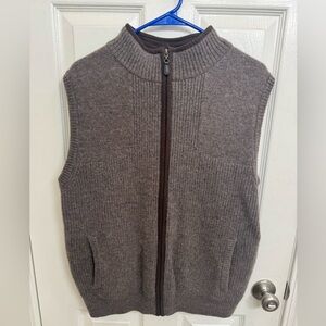 L.L. Bean Men's Lambswool Sweater Vest Brown With Zipper Size Large